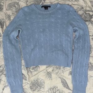 Ralph Lauren Blue Cashmere Sweater Slim Fit
